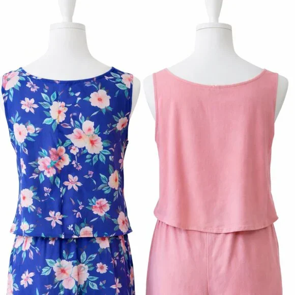 Floral Blue & Pink 2-Piece Outfit – Mix & Match Set - Picture 6 of 9